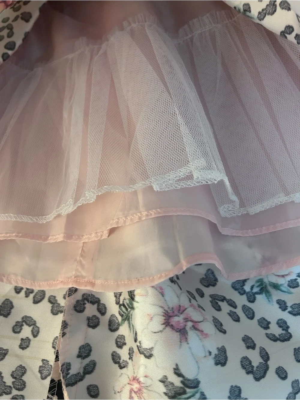 Rare Editions Pink Floral & Black Spot Tie-Back Dress. Size 3T
